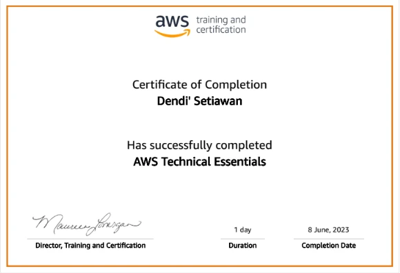 Certificate image for AWS Technical Essentials