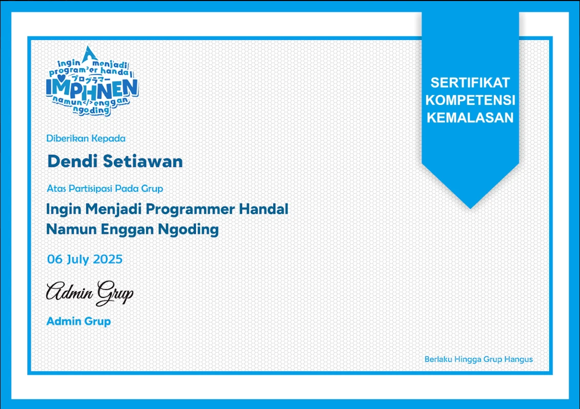 Certificate image for Certificate of Laziness